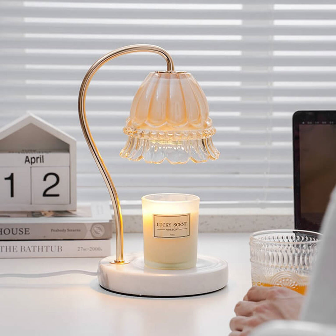 Kreative Glas-Glockenblume Aromalampe Schmelzende Wachstischlampe 