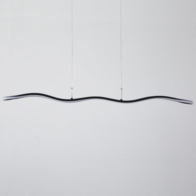 Nordic Minimalist Curve Bar LED-Kronleuchter aus Aluminium 