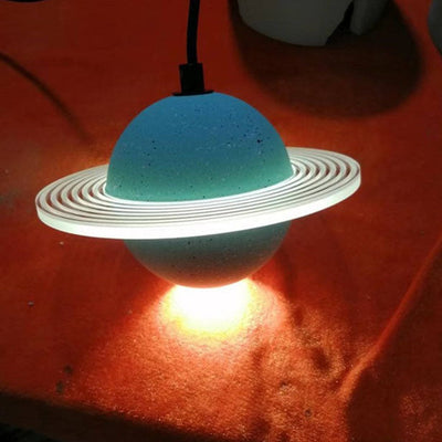 Contemporary Creative Planet Cement Acrylic LED Pendant Light For Bedroom