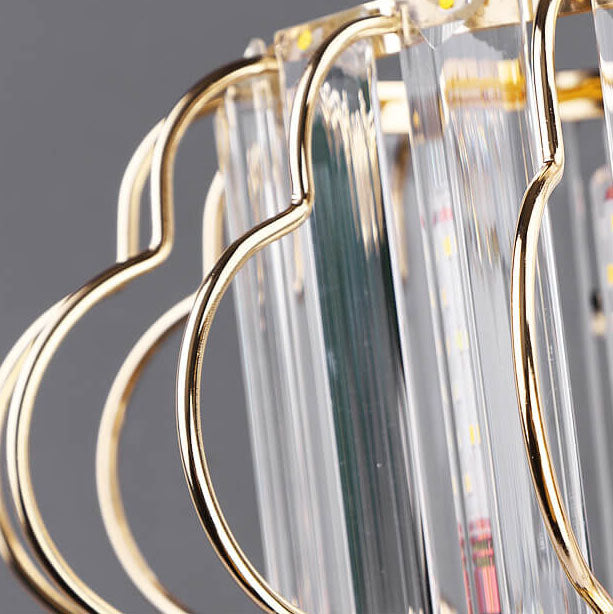 Moderno Lujo Flor Hierro Cristal 1-Luz Semi-Empotrado Montaje de Techo 