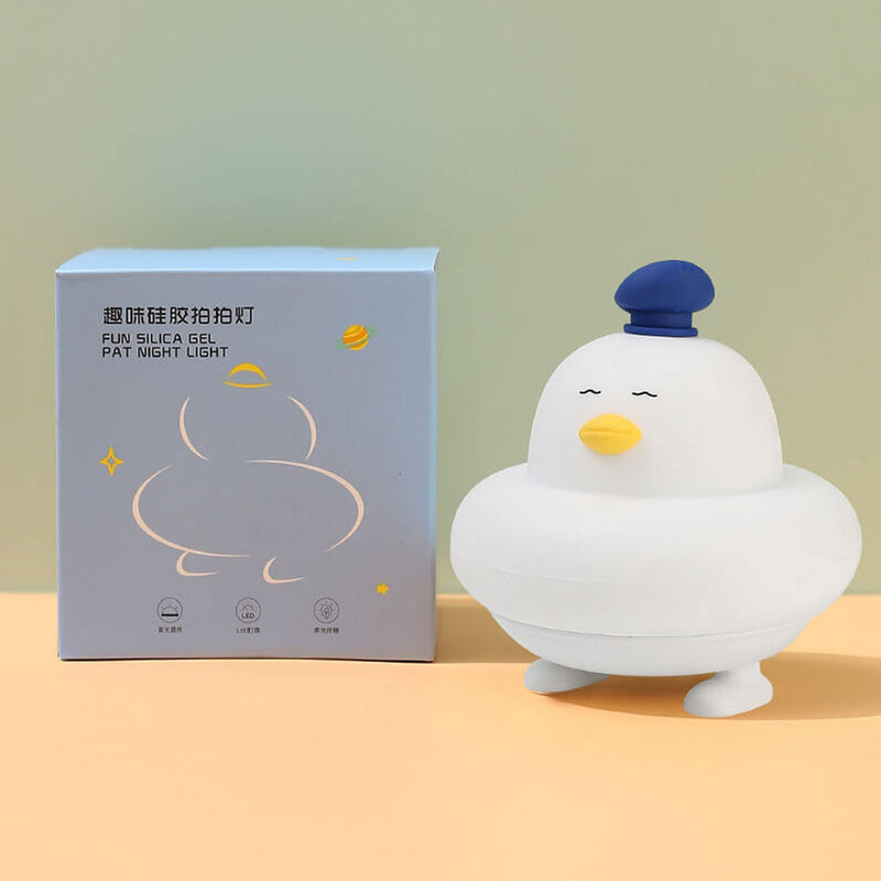 Lampe de table LED drôle en silicone Petit mignon poulet Pat veilleuse 