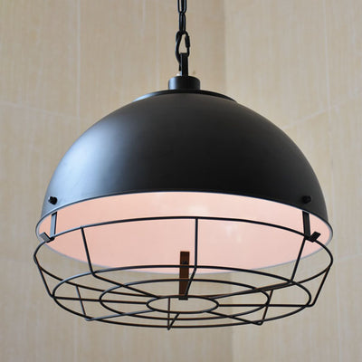 Industrial Vintage Pot Lid Mesh Iron 1-Light Pendant Light