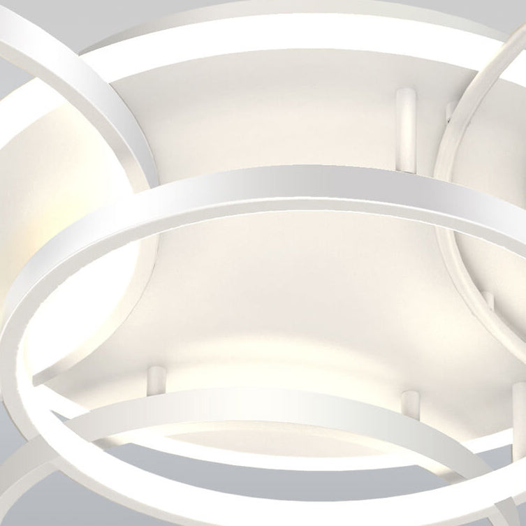Modern Minimalist Circle Combo LED Black and White Flush Mount Ceiling Light