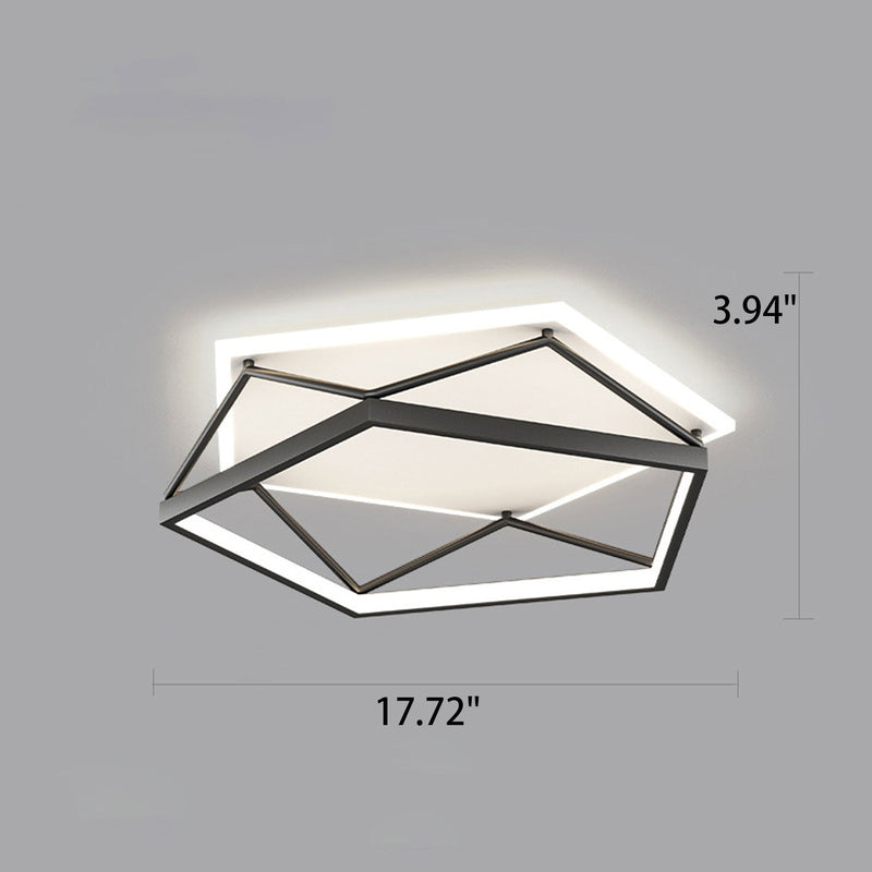 Modern Minimalist Geometric Square Iron Acrylic LED Flush Mount Ceiling Light