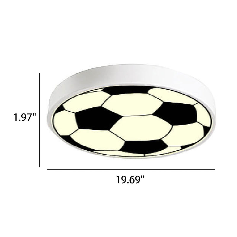 Cartoon Creative Round Football LED Kids Flush Mount Ceiling Light