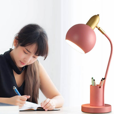 Lampe de table 1 lumière avec barillet de stylo pour étudiant en couleur unie simple 
