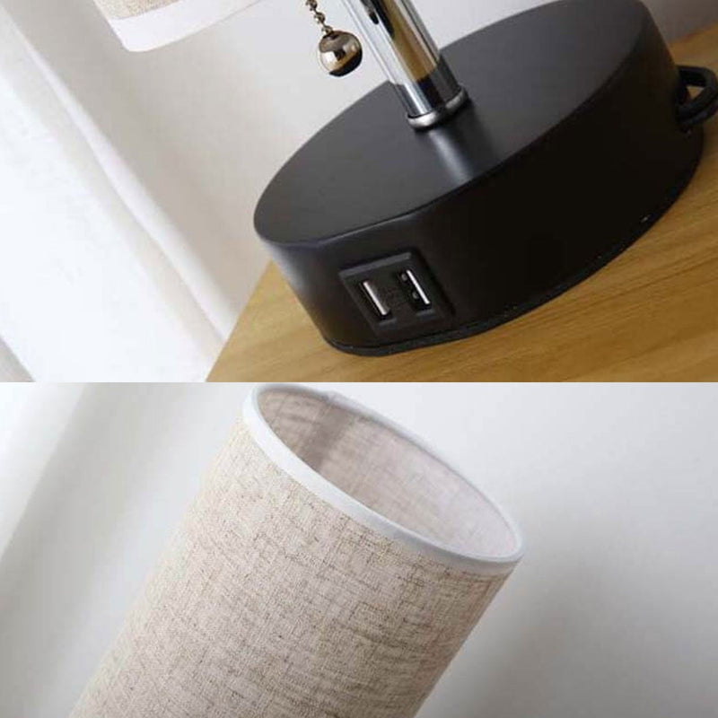 Lampe de table à 1 lumière en tissu de fer creux à colonne créative 