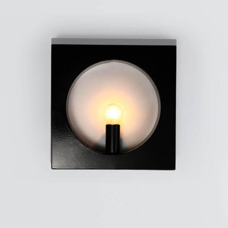 Simple Creative Square Round Iron 1-Light Wall Sconce Lamp