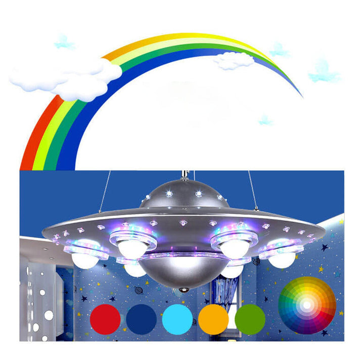 Lustre Enfant LED Soucoupe Volante OVNI Dessin Animé Créatif 