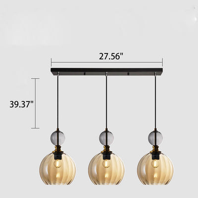 Dänischer Creative Stripes Glas-Kronleuchter mit rundem 1/3-Licht