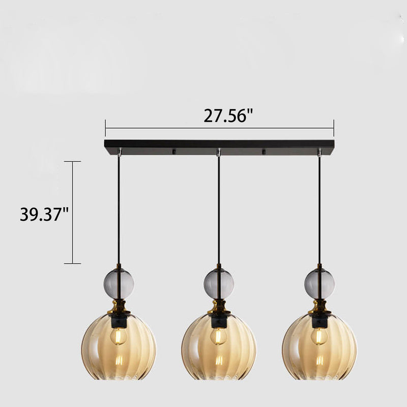 Dänischer Creative Stripes Glas-Kronleuchter mit rundem 1/3-Licht