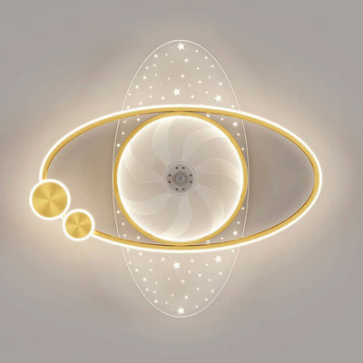 Modern Creative Planet Star Effect LED Unterputz-Deckenventilator-Licht