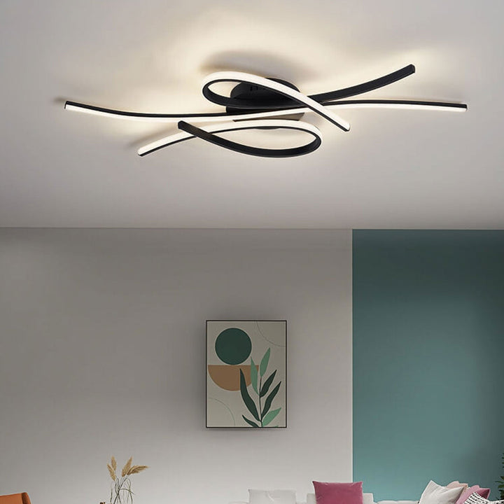Conception moderne de lignes courbes créatives LED Plafonnier encastré 