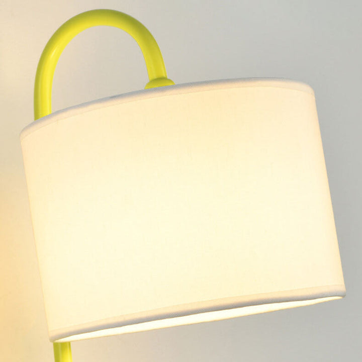 Modern Minimalist Angel Resin Round Fabric 1-Light Wall Sconce Lamp for Living Room