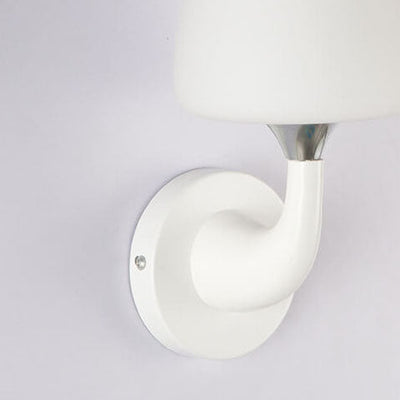 Nordic Minimalist White Glass Cup Shade 1/2 Light Wall Sconce Lamp