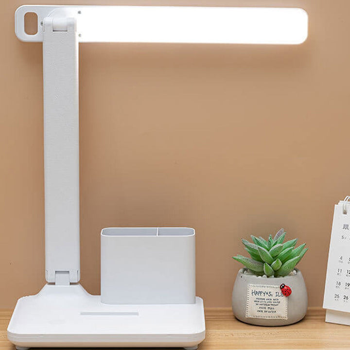 Lámpara de escritorio LED de lectura con protección ocular USB y soporte plegable simple para bolígrafos 
