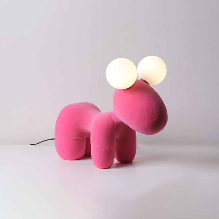 Cartoon Creative Pony Plush Resin 2-Light Table Lamp
