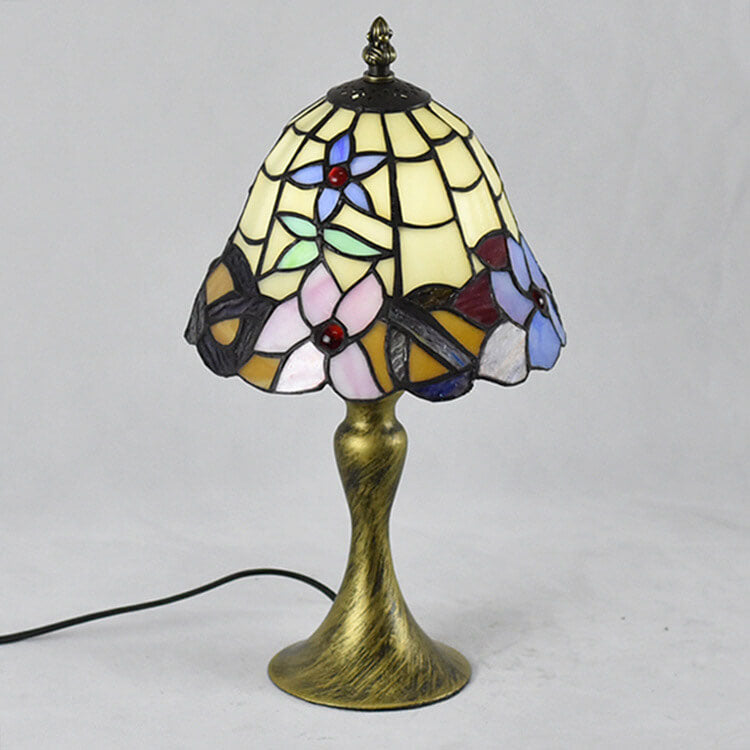 Tiffany European Style Glass Flower Retro 1-Light Table Lamp