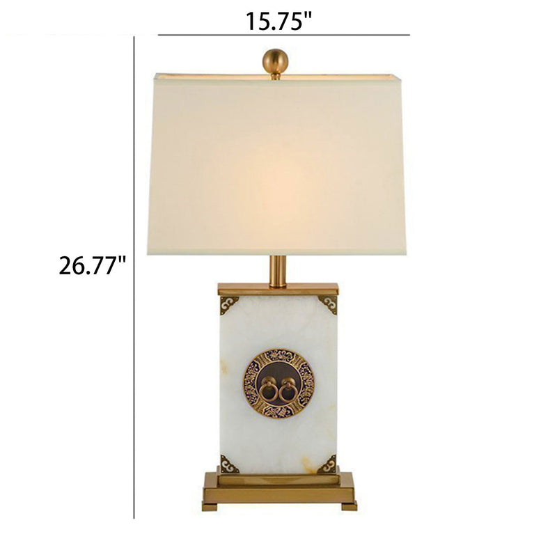 Chinese Light Luxury Lucite Copper 1-Light Table Lamp