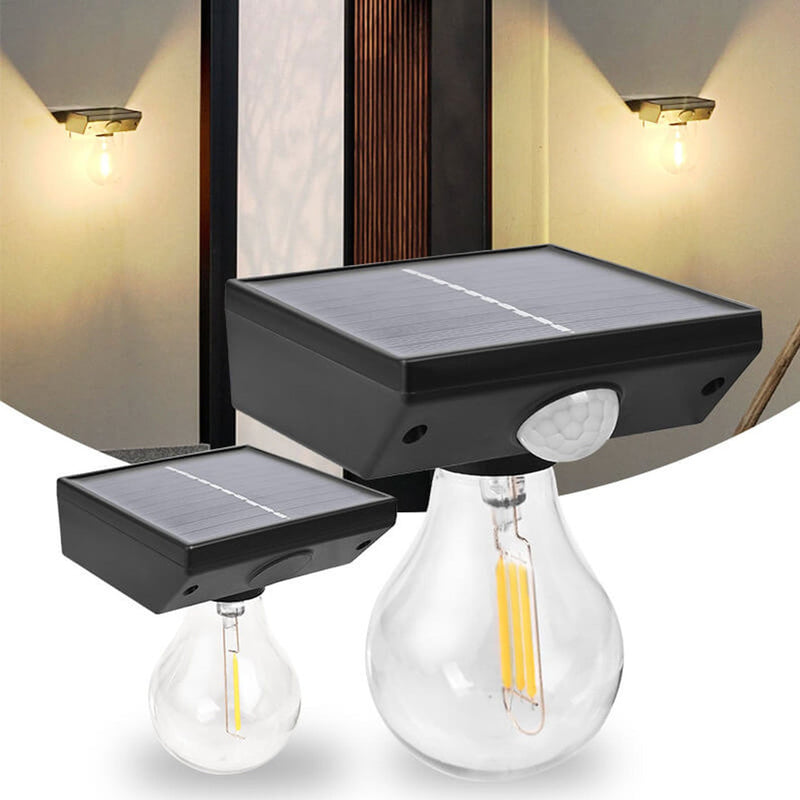 Lampe murale moderne avec capteur de corps étanche pour jardin, ampoule solaire en tungstène 