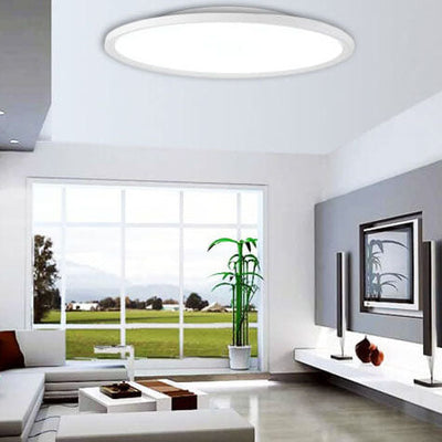 Modern Minimalist Acrylic Aluminum Round Shade LED Flush Mount Ceiling Light For Living Room