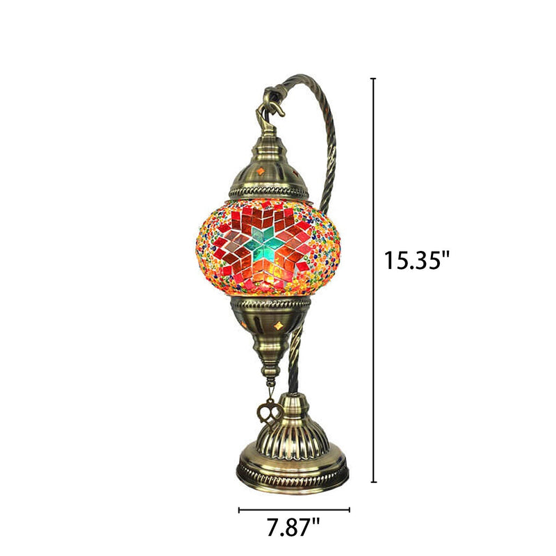 Vintage Stained Glass Turkish Style LED Table Lamp