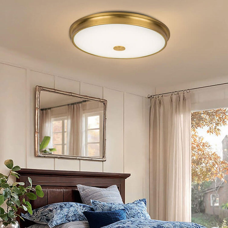 Vintage Luxury Round Glass LED Flush Mount Ceiling Light