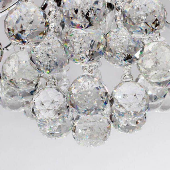French Vintage Crystal Ball String 1-Light Semi-Flush Mount Ceiling Light
