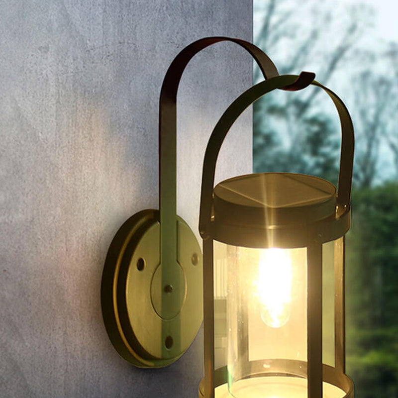 Solar ABS Cylindrical Lampshade Waterproof LED Portable and Hangable Outdoor Light