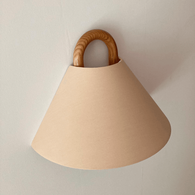 Applique murale moderne originale en bois massif plissé en demi-cercle à 1 lumière 
