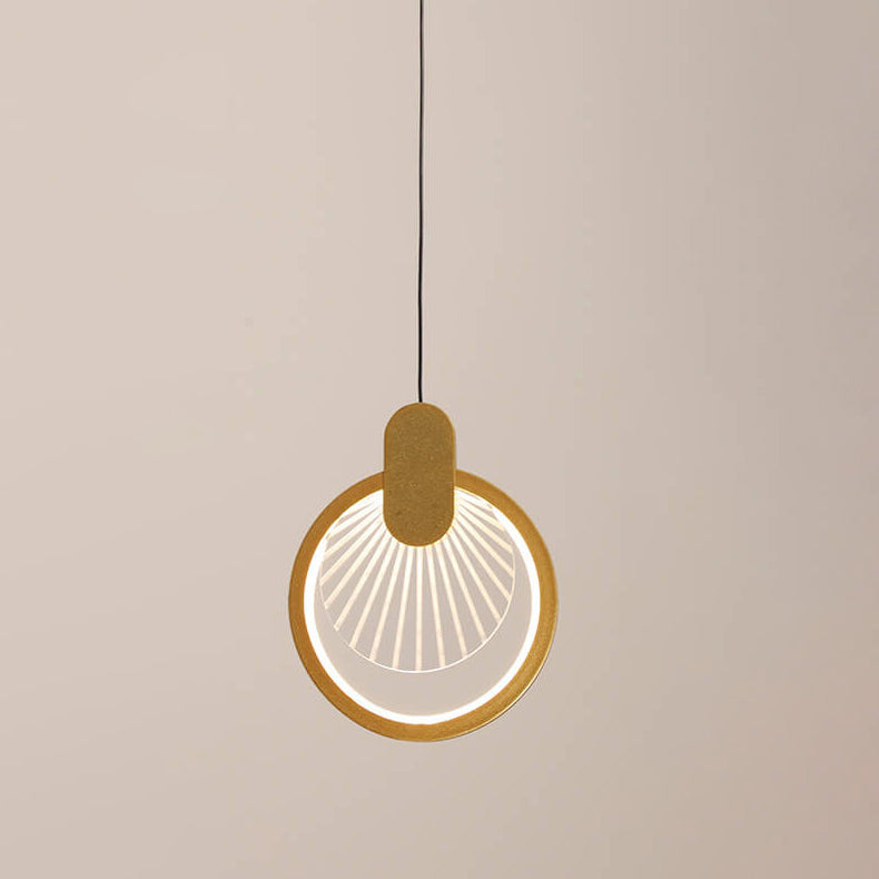 Nordic Simple Square/Round Scallop Pattern Design LED Pendant Light