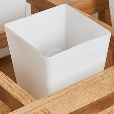 Japanese Minimalist Wooden Square Cube Shade 4/6/9 Light Flush Mount Ceiling Light