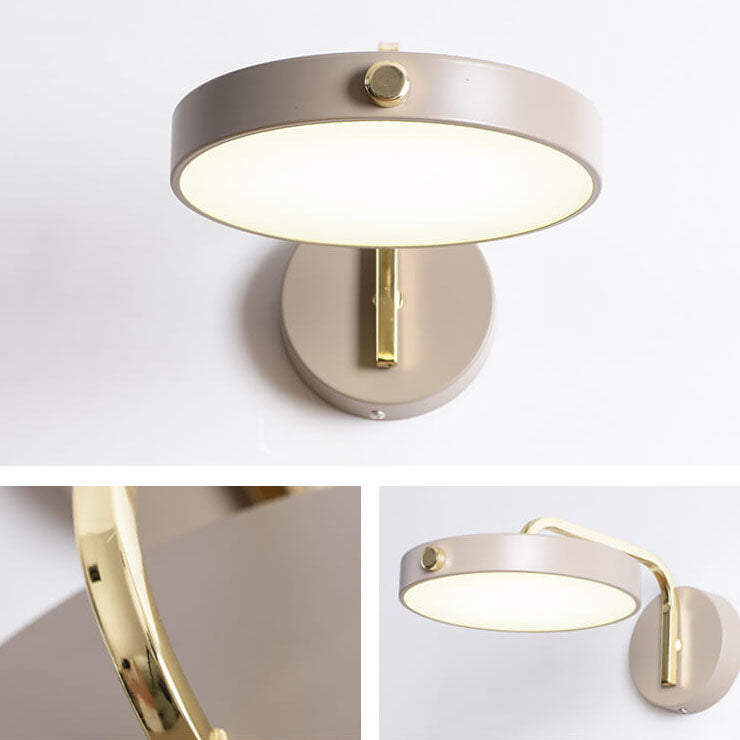 Modern Minimalist Macaron Solid Color Round Head Iron Acrylic LED Wall Sconce Lamp