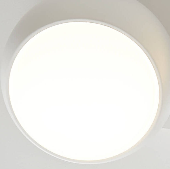 Scandinavian Modern Minimalist Iron Plastic Round LED Semi-Flush Mount Ceiling Light