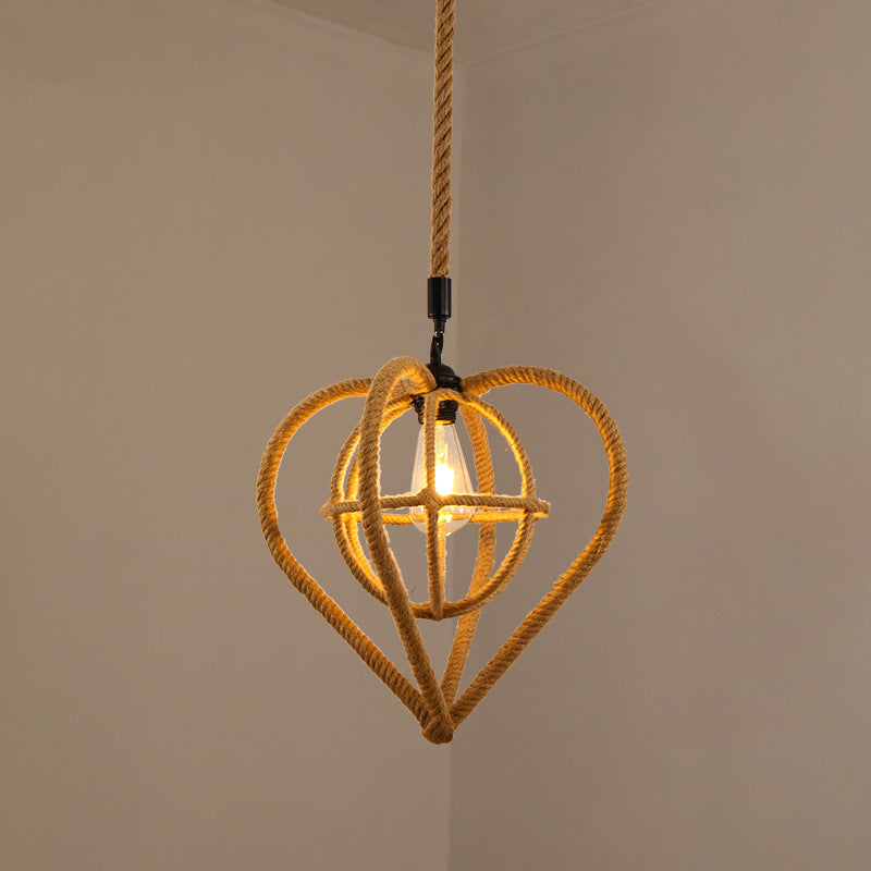 Retro Creative Hemp Rope Weaving 1-Light Pendant Light