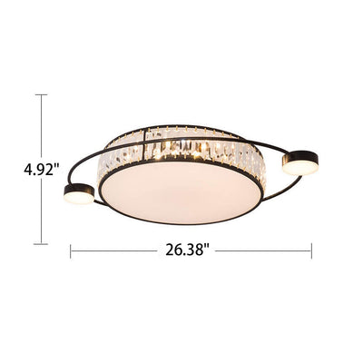 Nordic Luxury Crystal Round Ring Satellite LED Flush Mount Ceiling Light