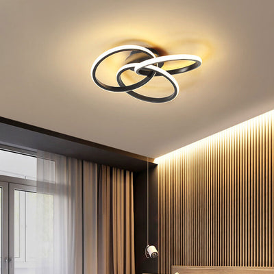 Nordic Light Luxury Ring Staggered Overlap Design LED Flush Mount Light