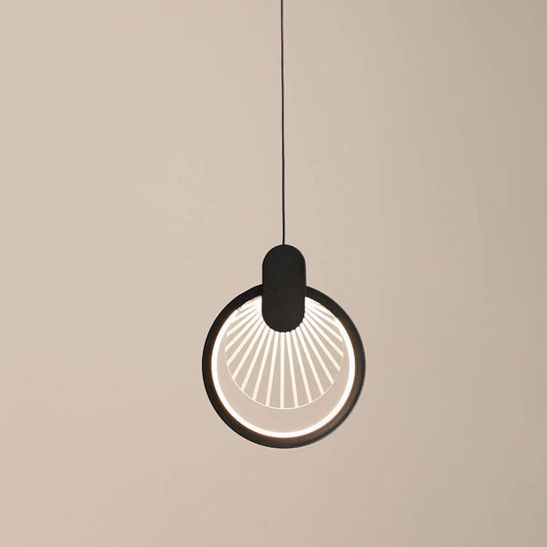 Nordic Simple Square/Round Scallop Pattern Design LED Pendant Light