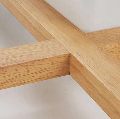 Moderne quadratische Deckenleuchte aus massivem Holz im japanischen Tatami-Stil mit LED 
