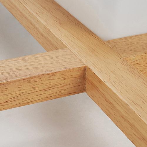 Moderne quadratische Deckenleuchte aus massivem Holz im japanischen Tatami-Stil mit LED 
