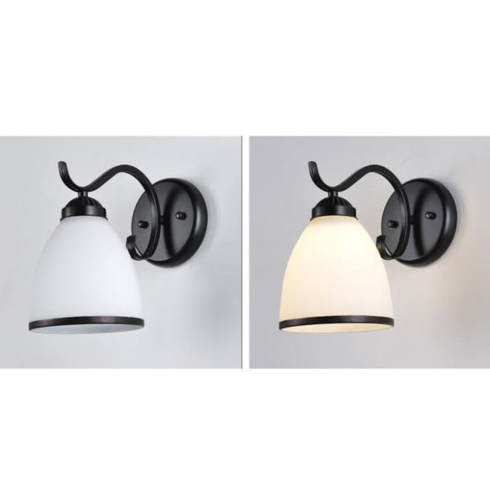 Contemporary Retro Rustic Iron Glass 1-Light Wall Sconce Lamp