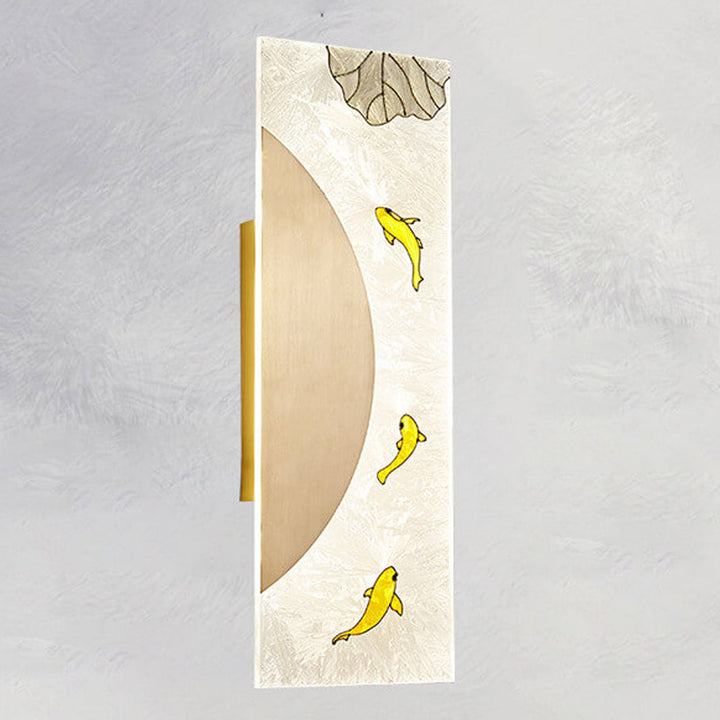 Nouveau style chinois applique murale LED design ultra-mince en cuivre complet 