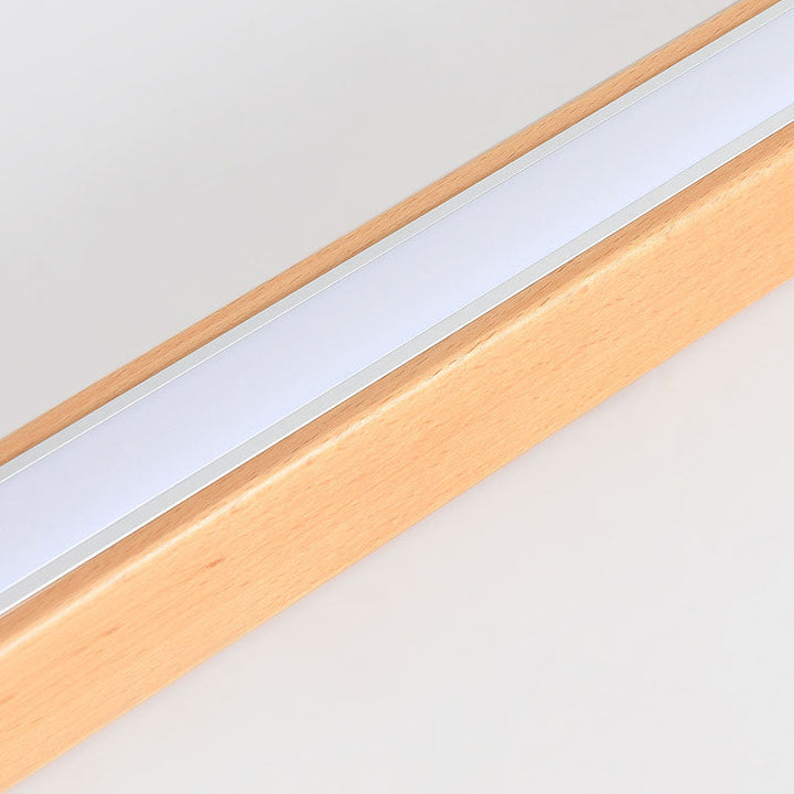Moderne minimalistische Holz-Acryl-Langstreifen-LED-Deckenleuchte für das Wohnzimmer 