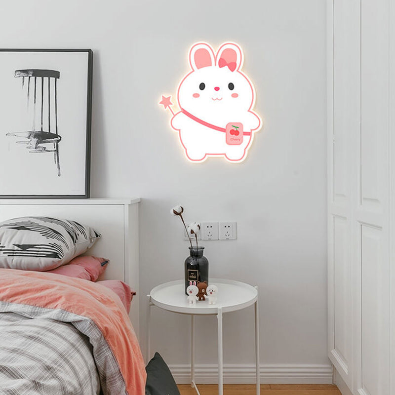 مصباح حائط LED للأطفال بشكل أرنب كرتوني إبداعي ويونيكورن 