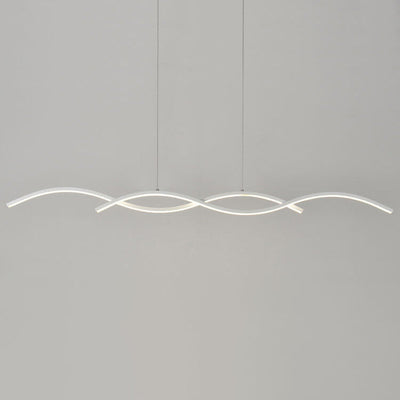 Nordic Minimalist Long Strip Wave Design Island Light LED Chandelier