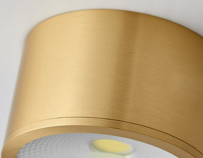 Modern Cylindrical Brass LED Spotlight Flush Mount Ceiling Light