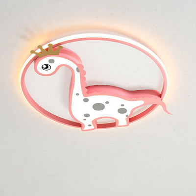 Modern Acrylic Dinosaur Children's Eye Protection LED Flush Mount Light