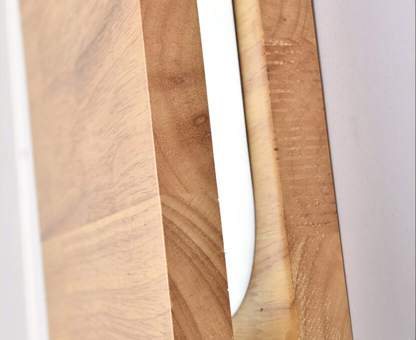 Aplique de pared LED rectangular de madera de tronco Wabi-sabi japonés 