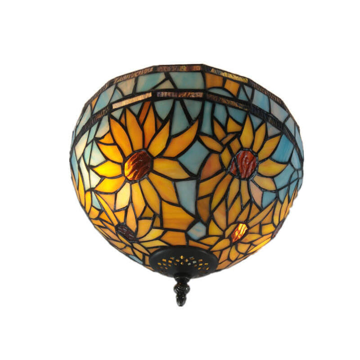 Éclairage encastré Tiffany vintage européen à 2 lumières 