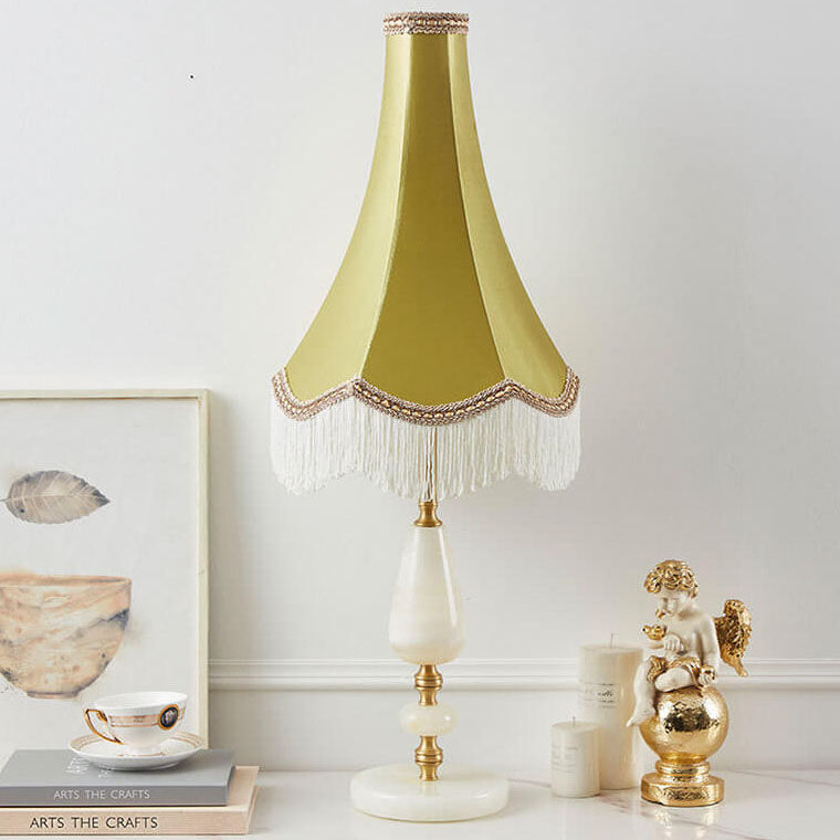 Lampe de Table à Franges Rétro Française en Cuivre à 1 Lumière 